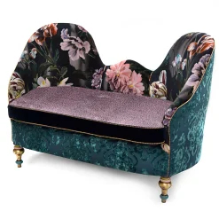 MacKenzie-Childs Moonlight Garden Tete-a-Tete Settee| Living Room