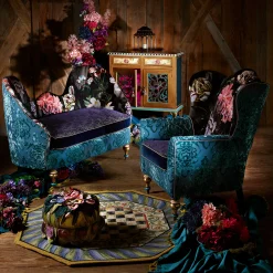 MacKenzie-Childs Moonlight Garden Tete-a-Tete Settee| Living Room