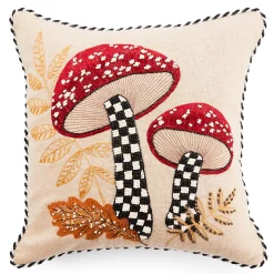 MacKenzie-Childs Mushroom Check Beaded Throw Pillow| The Fall Shop|Pillows, Throws, & Cushions