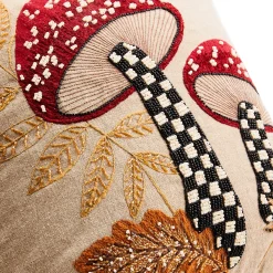 MacKenzie-Childs Mushroom Check Beaded Throw Pillow| The Fall Shop|Pillows, Throws, & Cushions