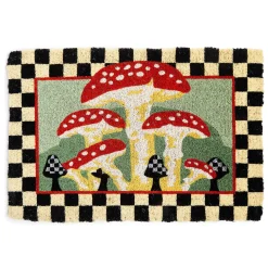 MacKenzie-Childs Mushroom  Check Border Entrance Mat| The Fall Shop|Rugs