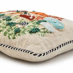 MacKenzie-Childs Mushroom Embellished Lumbar Pillow| Pillows, Throws, & Cushions