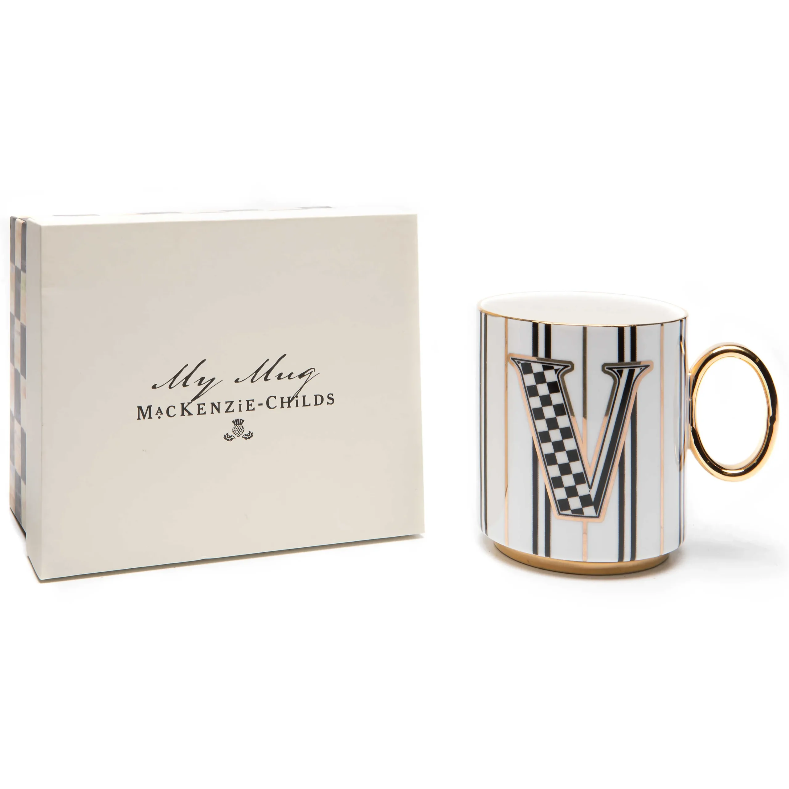 MacKenzie-Childs My Mug - V| Drinkware|Dinnerware & Flatware