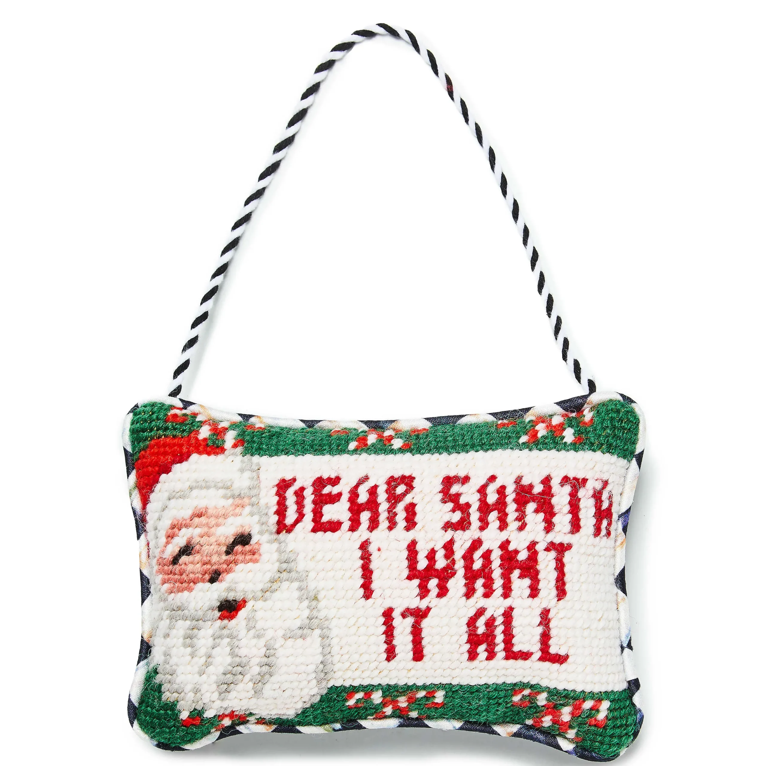 MacKenzie-Childs Needlepoint Santa Ornament| Holiday