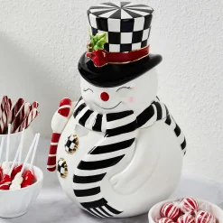 MacKenzie-Childs Nostalgia Snowman Cookie Jar| Kitchen Storage & Organization