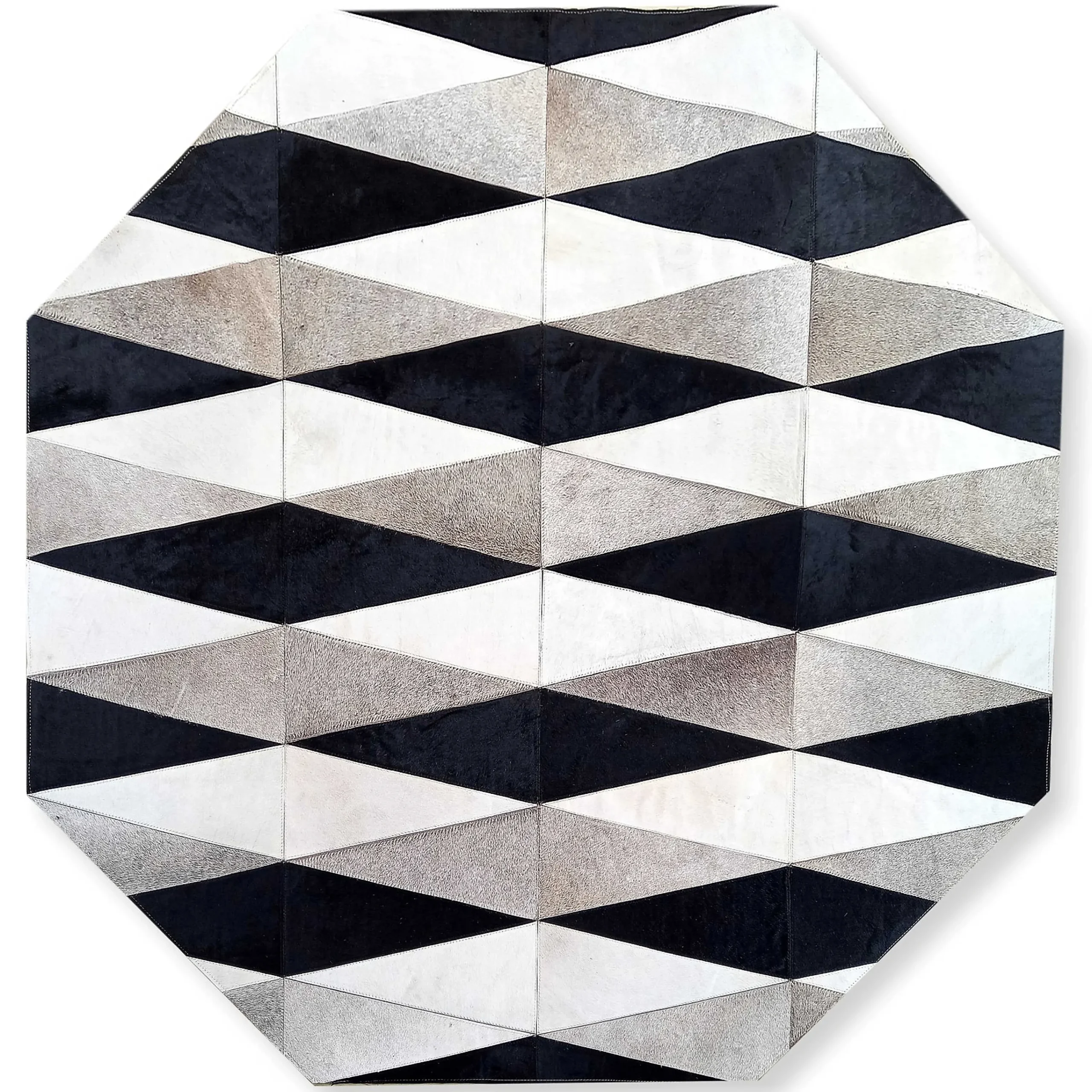 MacKenzie-Childs Parallelogram Hair On Hide 6' Octagon Rug| Rugs