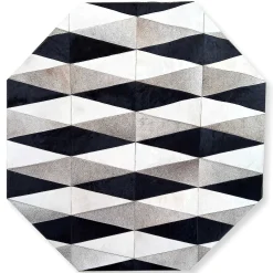 MacKenzie-Childs Parallelogram Hair On Hide 6' Octagon Rug| Rugs