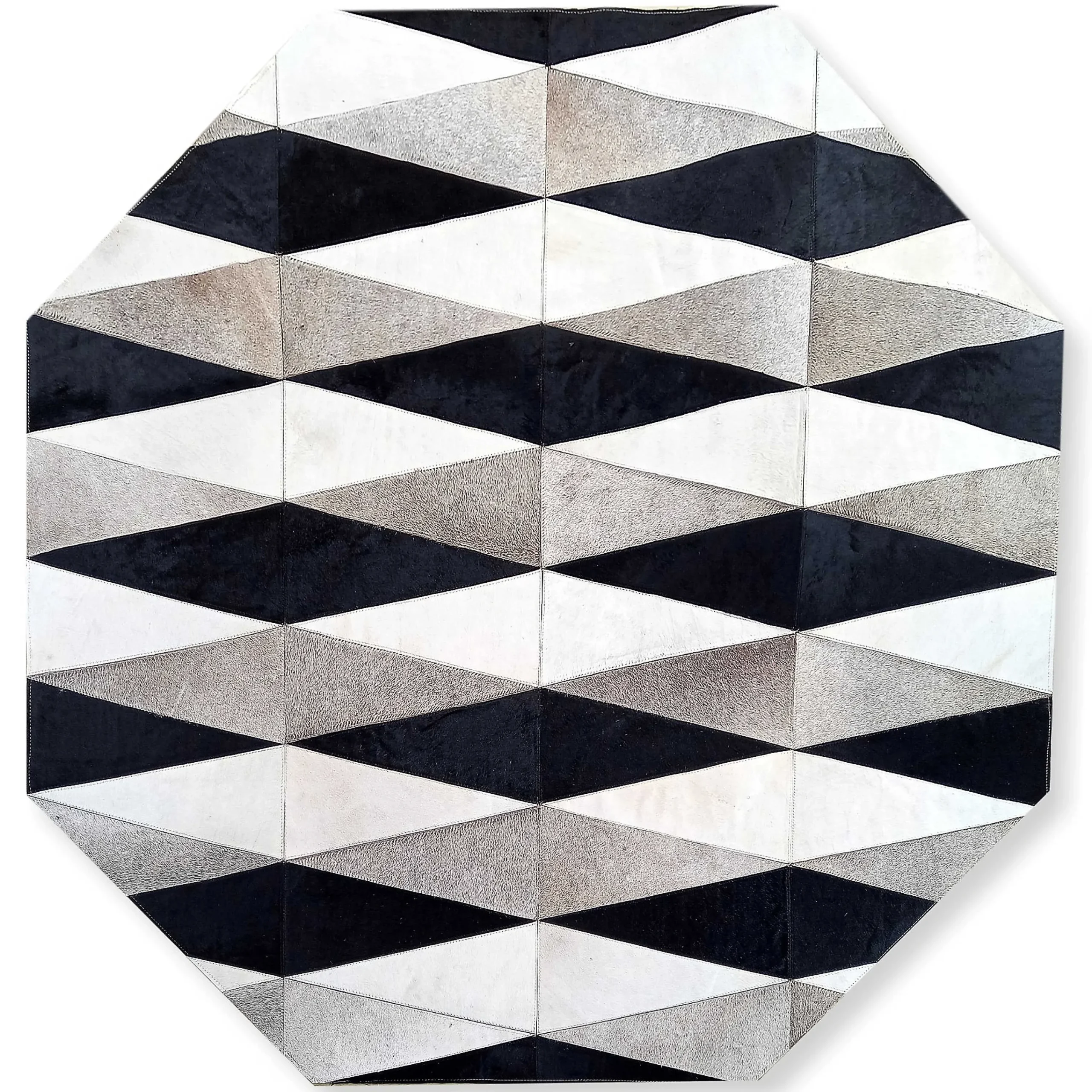 MacKenzie-Childs Parallelogram Hair On Hide 6' Octagon Rug| Rugs