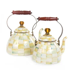 MacKenzie-Childs Parchment Check 3 Quart Tea Kettle| Tea Kettles