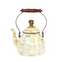 MacKenzie-Childs Parchment Check 2 Quart Tea Kettle| Tea Kettles