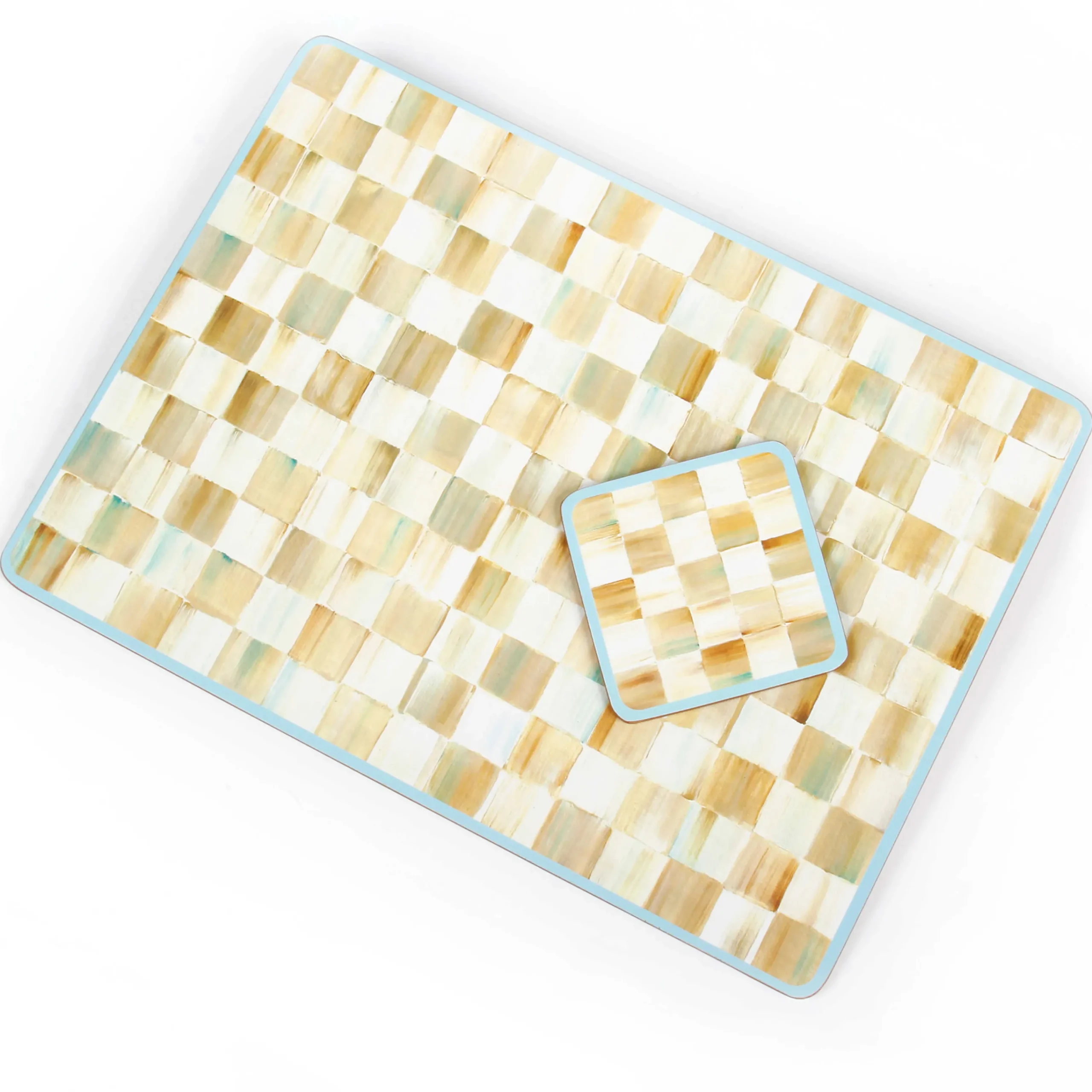 MacKenzie-Childs Parchment Check Cork Back Placemats, Set of 4| Table Accessories|Kitchen & Table Linens