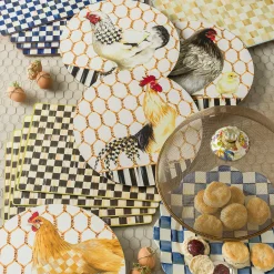 MacKenzie-Childs Parchment Check Cork Back Placemats, Set of 4| Table Accessories|Kitchen & Table Linens