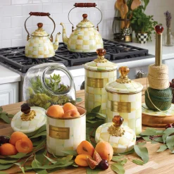 MacKenzie-Childs Parchment Check Medium Canister| Room Accents|Kitchen Storage & Organization