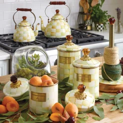MacKenzie-Childs Parchment Check Small Canister| Room Accents|Kitchen Storage & Organization
