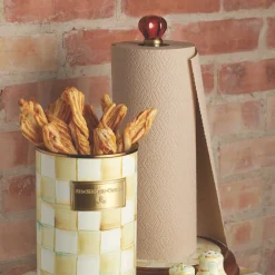 MacKenzie-Childs Parchment Check Utensil Holder| Kitchen Storage & Organization