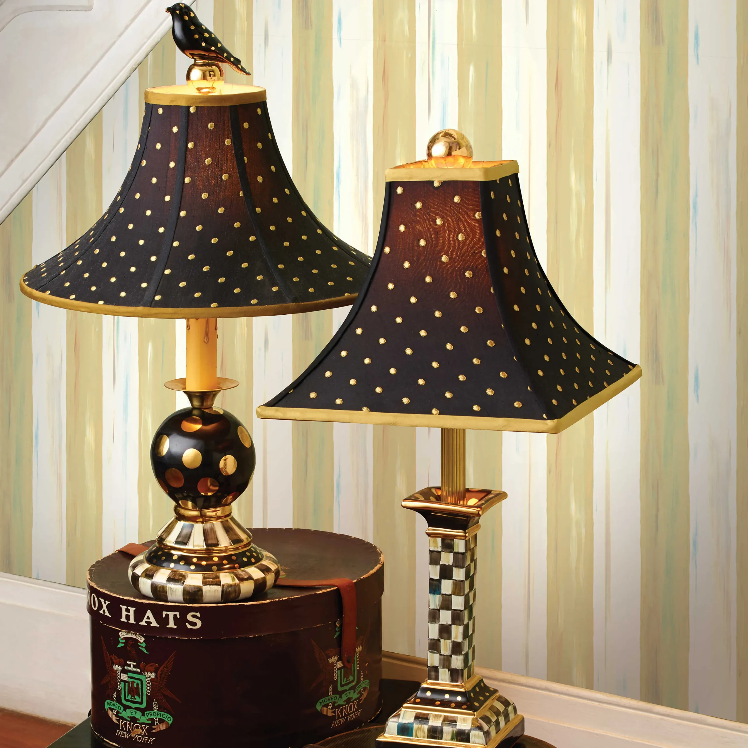 MacKenzie-Childs Parchment Stripe Wallpaper| Finishing Touches|Room Accents