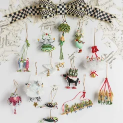 MacKenzie-Childs Patience Brewster 12 Days 7 Swans a-Swimming Ornament| Holiday