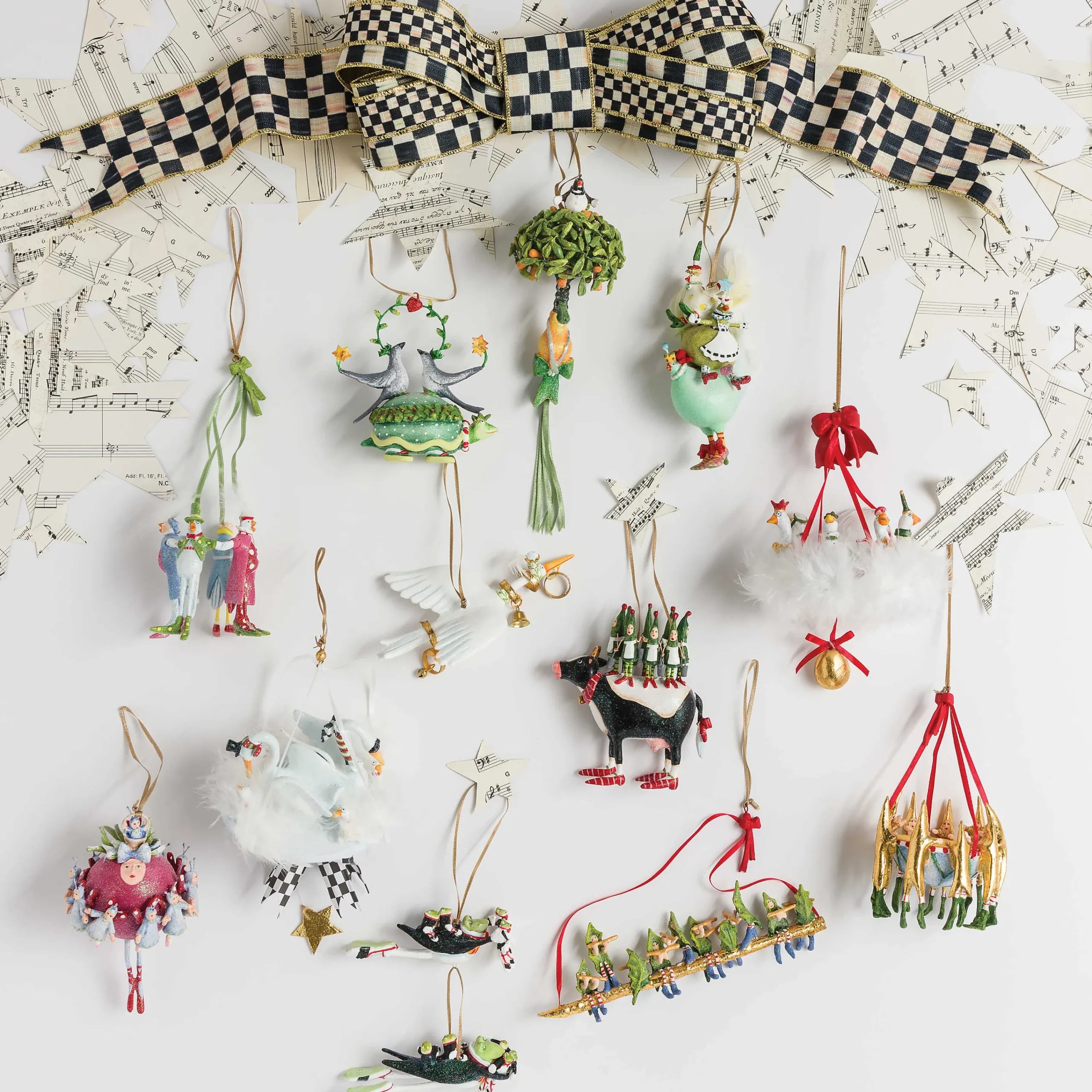 MacKenzie-Childs Patience Brewster 12 Days 7 Swans a-Swimming Ornament| Holiday