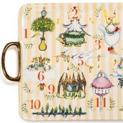 MacKenzie-Childs Patience Brewster 12 Days Ceramic Platter| Holiday|Serveware