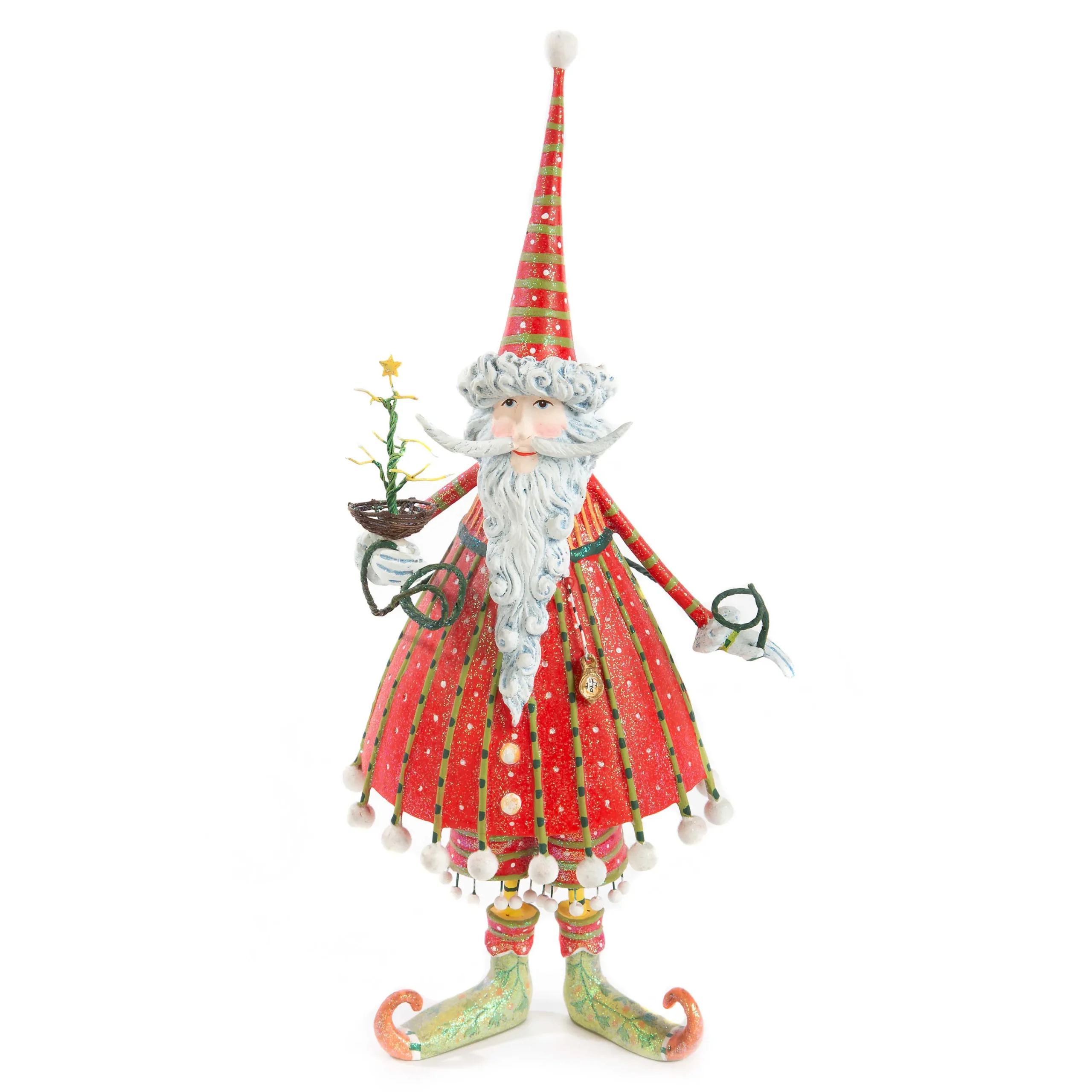 MacKenzie-Childs Patience Brewster Dash Away Dashing Santa Figure| Holiday|Room Accents