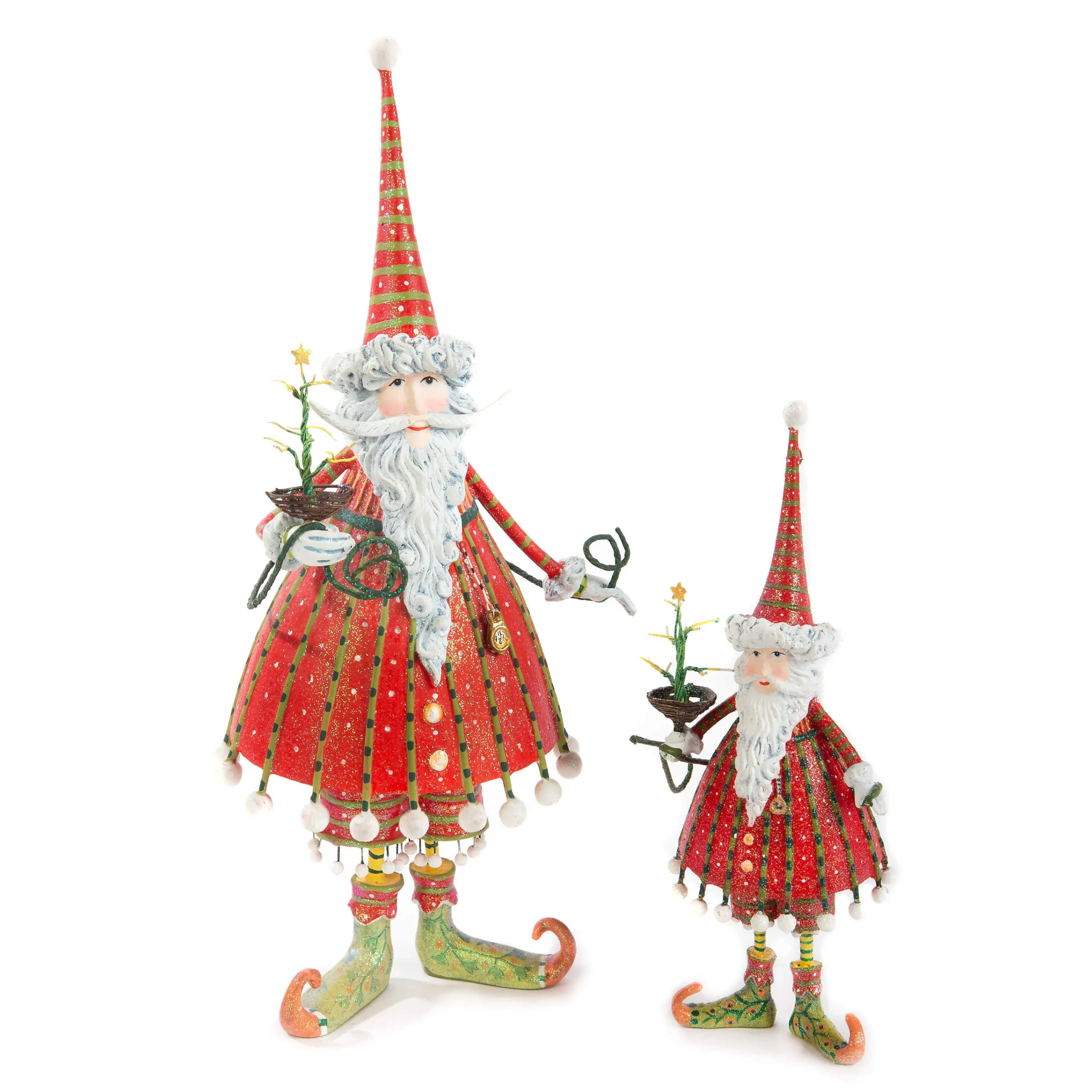 MacKenzie-Childs Patience Brewster Dash Away Dashing Santa Figure| Holiday|Room Accents