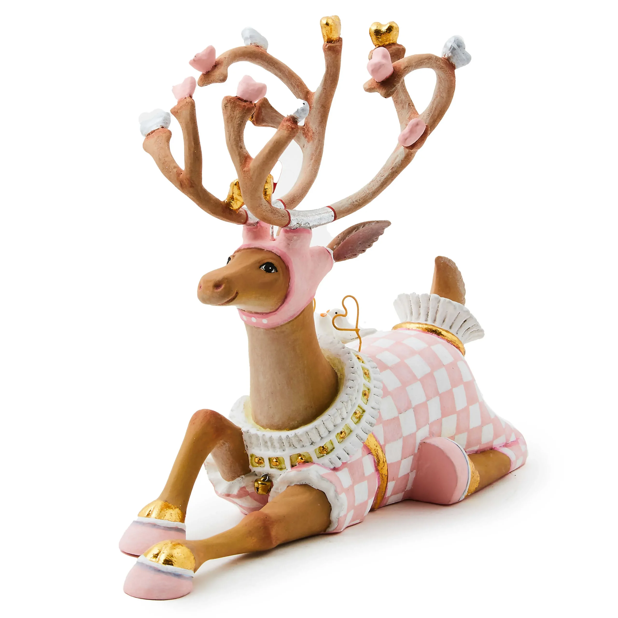 MacKenzie-Childs Patience Brewster Dash Away Sitting Cupid Reindeer Figure| Holiday|Room Accents
