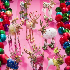 MacKenzie-Childs Patience Brewster Dash Away Dancer Reindeer Figure| Holiday|Room Accents