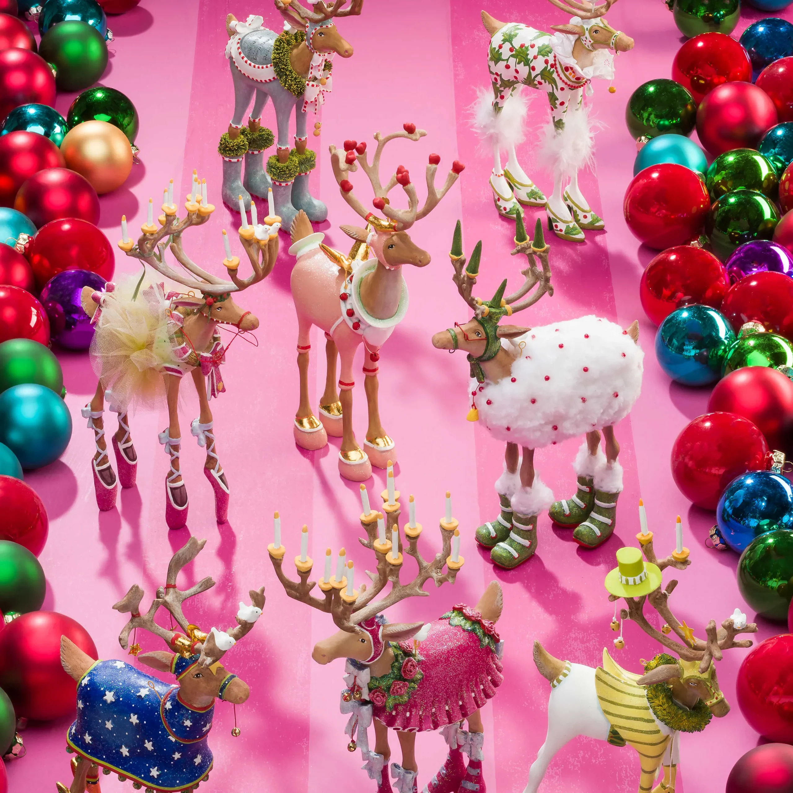 MacKenzie-Childs Patience Brewster Dash Away Dancer Reindeer Figure| Holiday|Room Accents