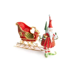 MacKenzie-Childs Patience Brewster Dash Away Santa Mini Ornaments Set| Holiday