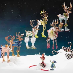 MacKenzie-Childs Patience Brewster Dash Away Cupid Reindeer Figure| Holiday|Room Accents