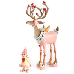 MacKenzie-Childs Patience Brewster Dash Away Cupid Reindeer Figure| Holiday|Room Accents