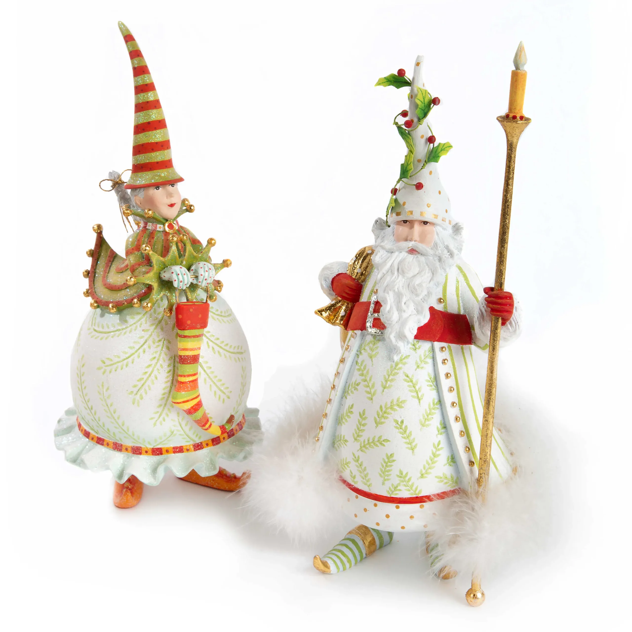 MacKenzie-Childs Patience Brewster Dash Away Mrs. Santa Figure| Holiday|Room Accents