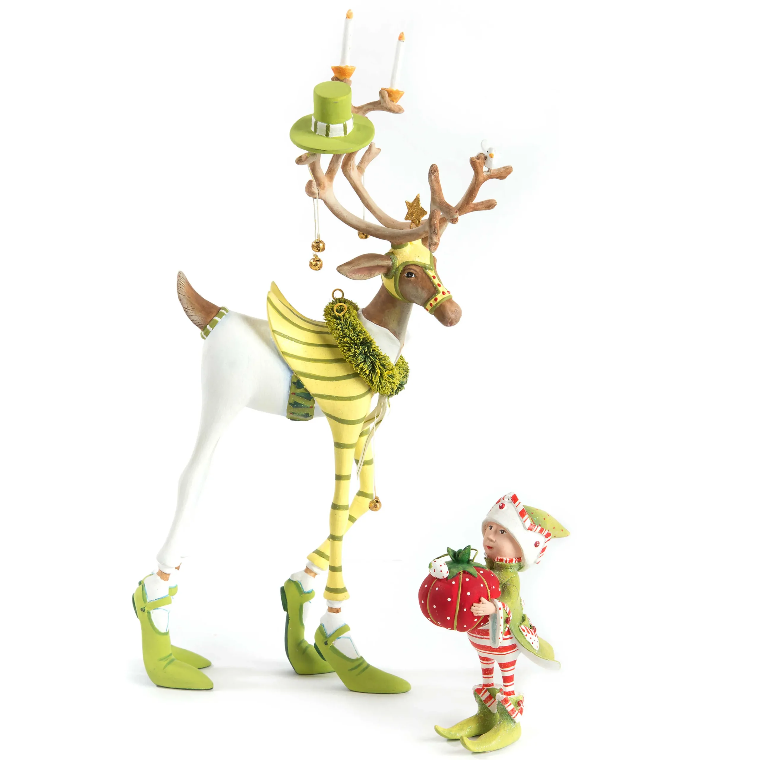 MacKenzie-Childs Patience Brewster Dash Away Prancer Reindeer Figure| Holiday|Room Accents