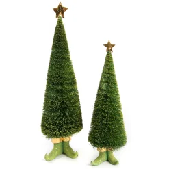 MacKenzie-Childs Patience Brewster Dash Away Sisal Elf Tree Figures| Holiday|Room Accents
