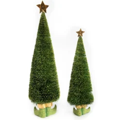 MacKenzie-Childs Patience Brewster Dash Away Sisal Elf Tree Figures| Holiday|Room Accents