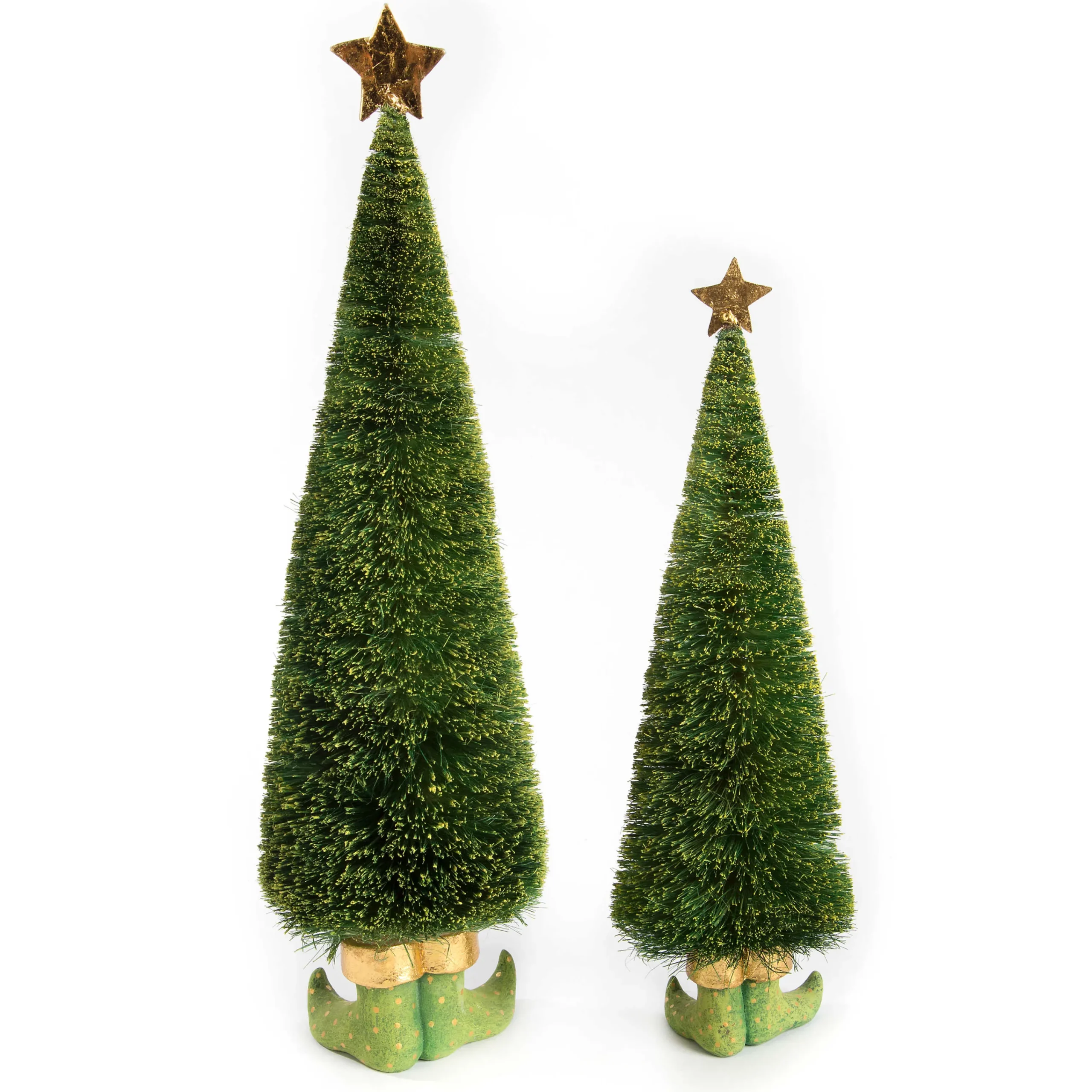 MacKenzie-Childs Patience Brewster Dash Away Sisal Elf Tree Figures| Holiday|Room Accents