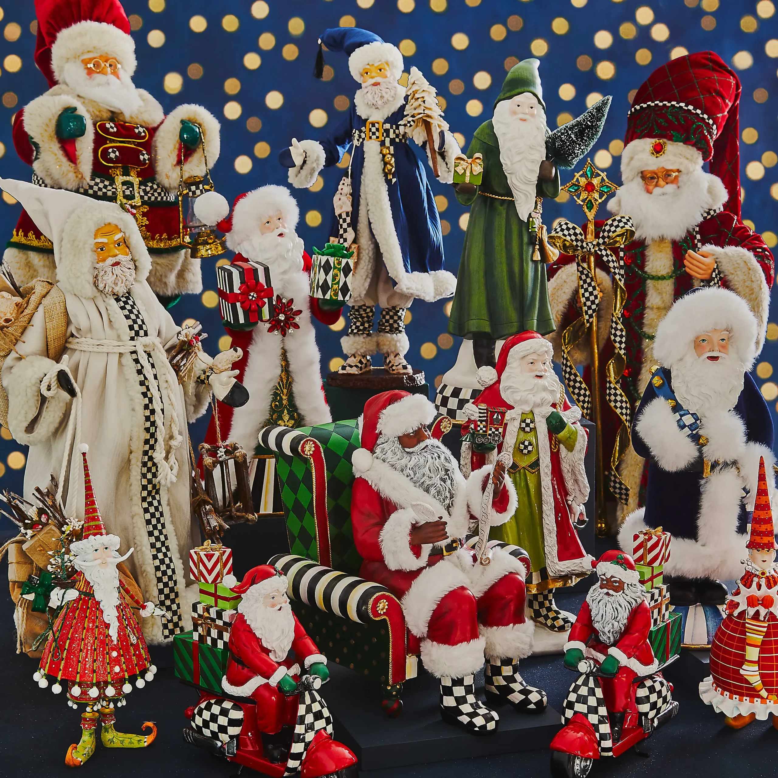 MacKenzie-Childs Patience Brewster Dash Away Red Mrs. Santa Figure| Holiday|Room Accents