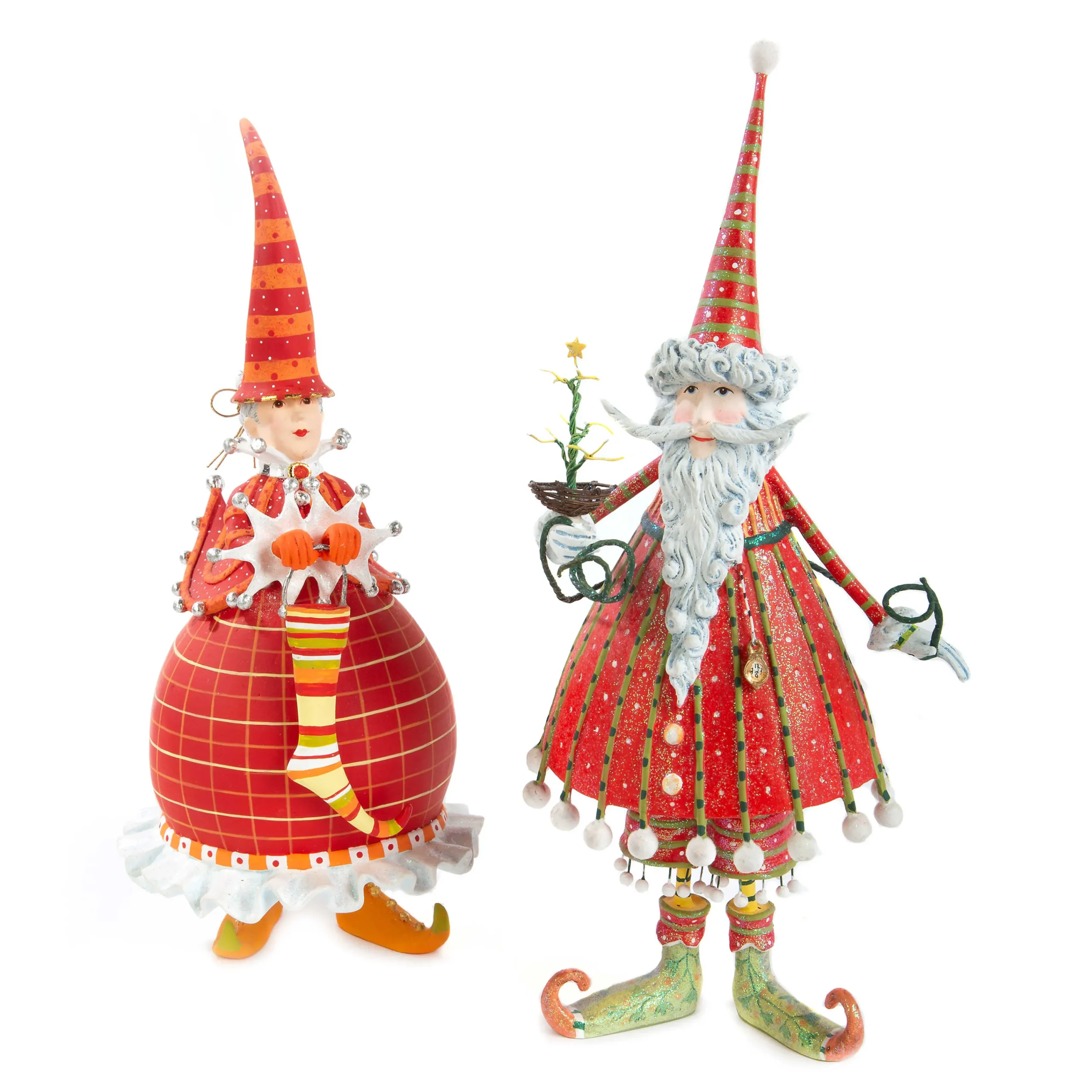 MacKenzie-Childs Patience Brewster Dash Away Red Mrs. Santa Figure| Holiday|Room Accents