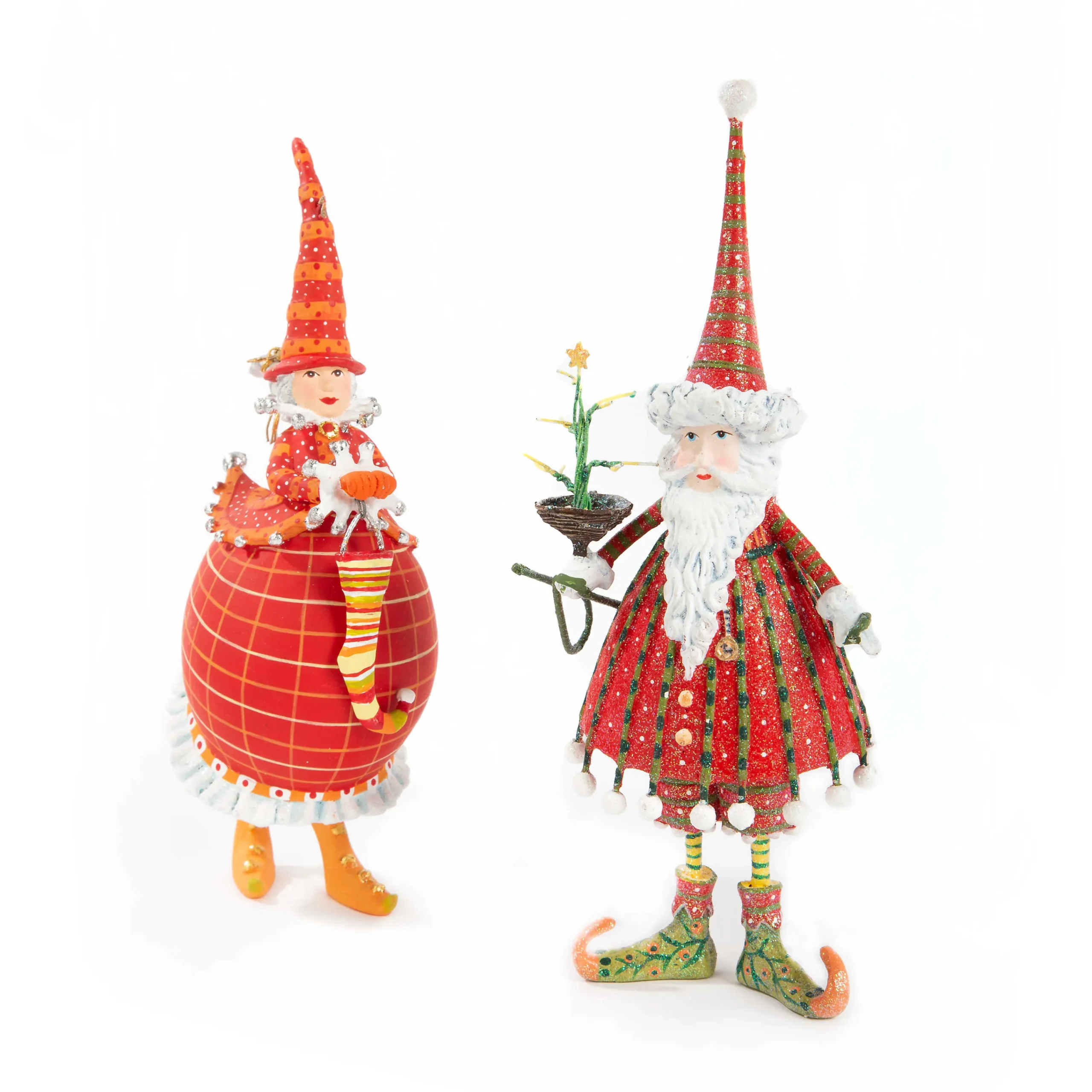 MacKenzie-Childs Patience Brewster Dash Away Red Mrs. Santa Ornament| Holiday
