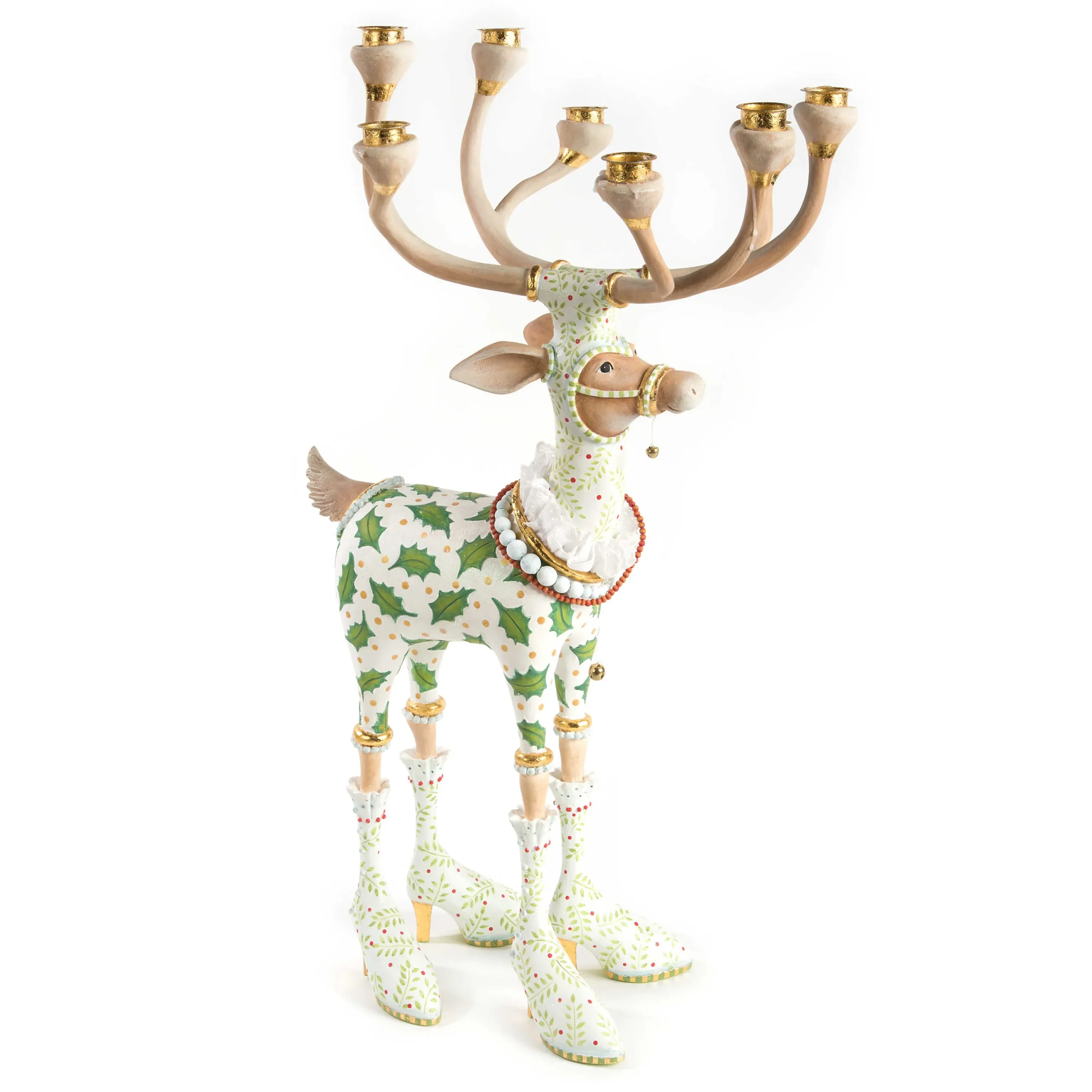 MacKenzie-Childs Patience Brewster Dash Away Vixen Reindeer Candelabra| Holiday|Candles & Fragrances