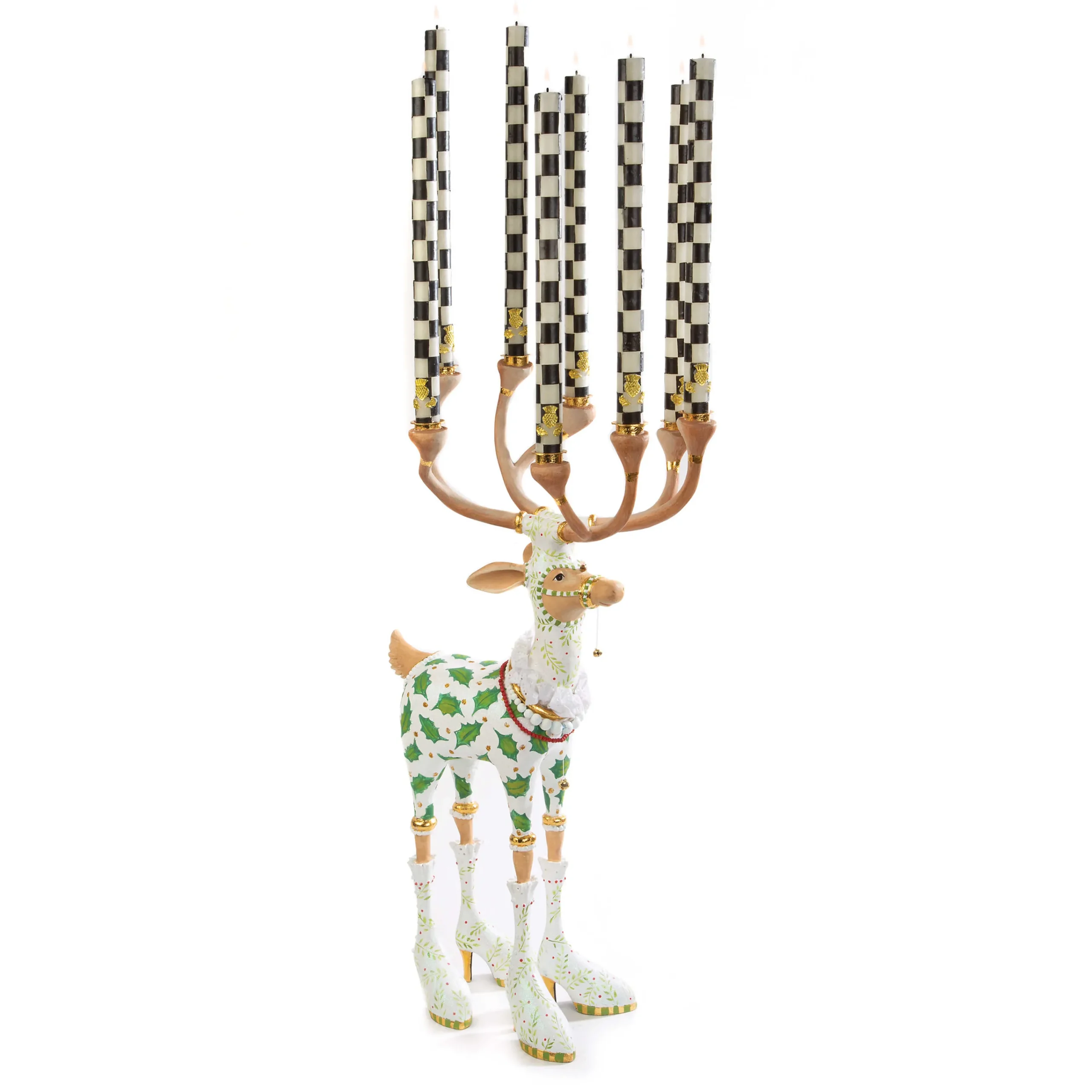 MacKenzie-Childs Patience Brewster Dash Away Vixen Reindeer Candelabra| Holiday|Candles & Fragrances