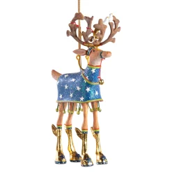 MacKenzie-Childs Patience Brewster Dash Away Comet Reindeer Ornament| Holiday