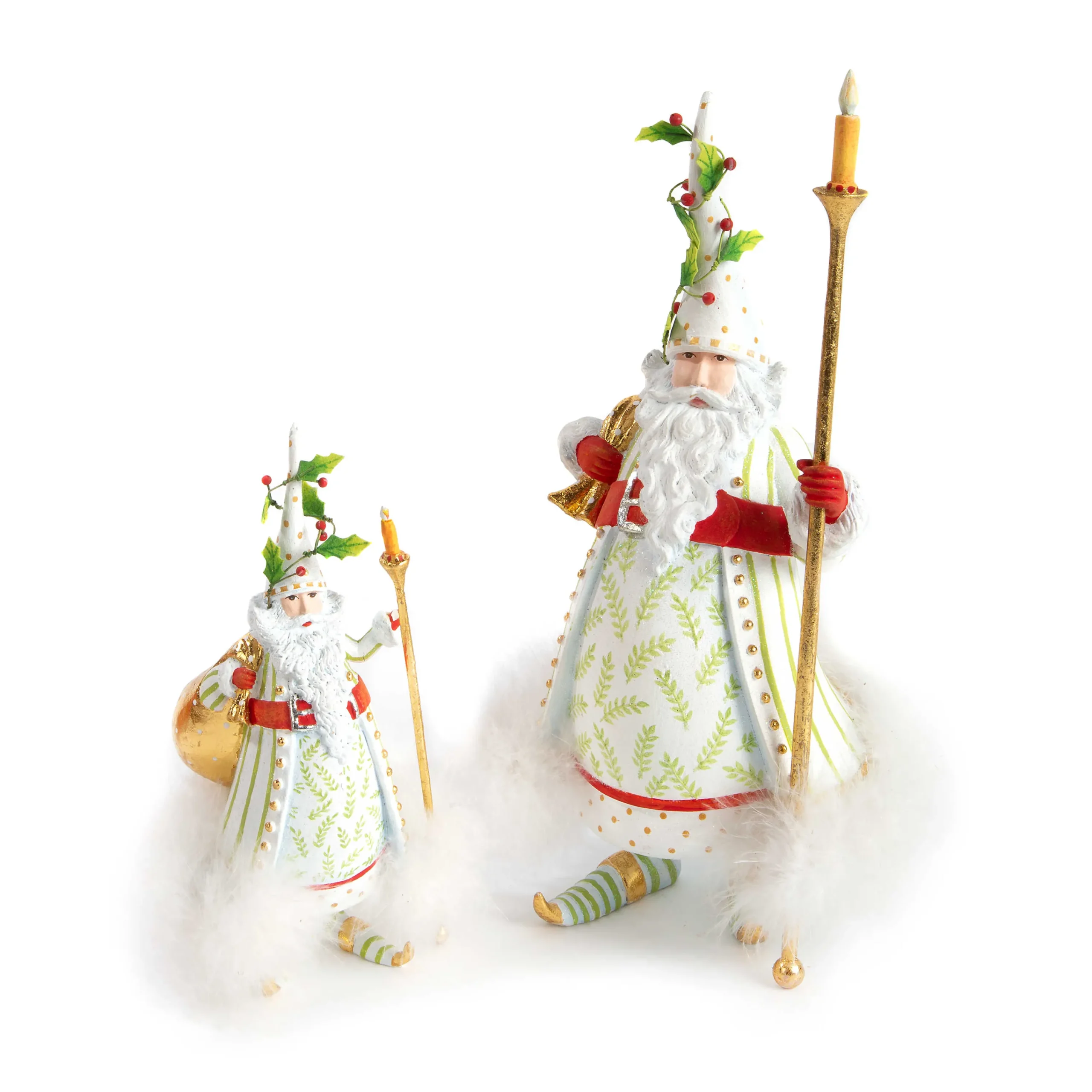 MacKenzie-Childs Patience Brewster Dash Away Candlelight Santa Ornament| Holiday