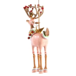 MacKenzie-Childs Patience Brewster Dash Away Cupid Reindeer Ornament| Holiday