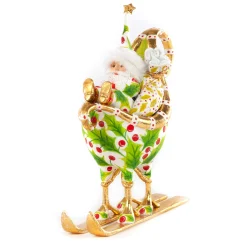MacKenzie-Childs Patience Brewster Dash Away Santa in Sleigh Ornament| Holiday