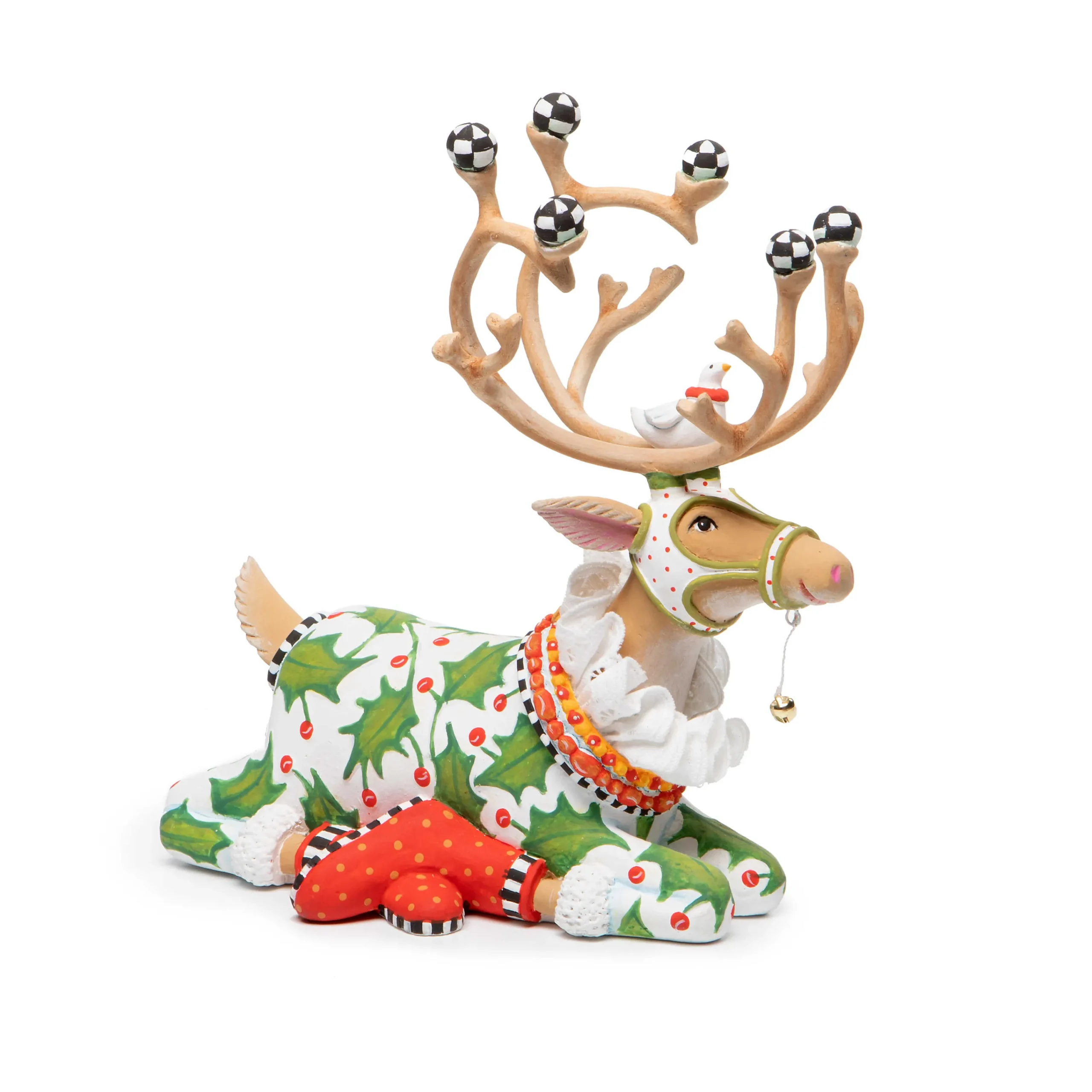 MacKenzie-Childs Patience Brewster Dash Away Sitting Vixen Reindeer Figure| Holiday|Room Accents
