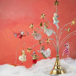 MacKenzie-Childs Patience Brewster Golden Star Ornament Stand| Holiday|Room Accents