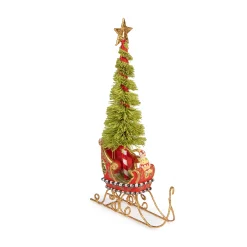 MacKenzie-Childs Patience Brewster Mini Dash Away Sleigh with Tree| Holiday