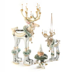 MacKenzie-Childs Patience Brewster Moonbeam Dasher Reindeer Figure| Holiday|Room Accents