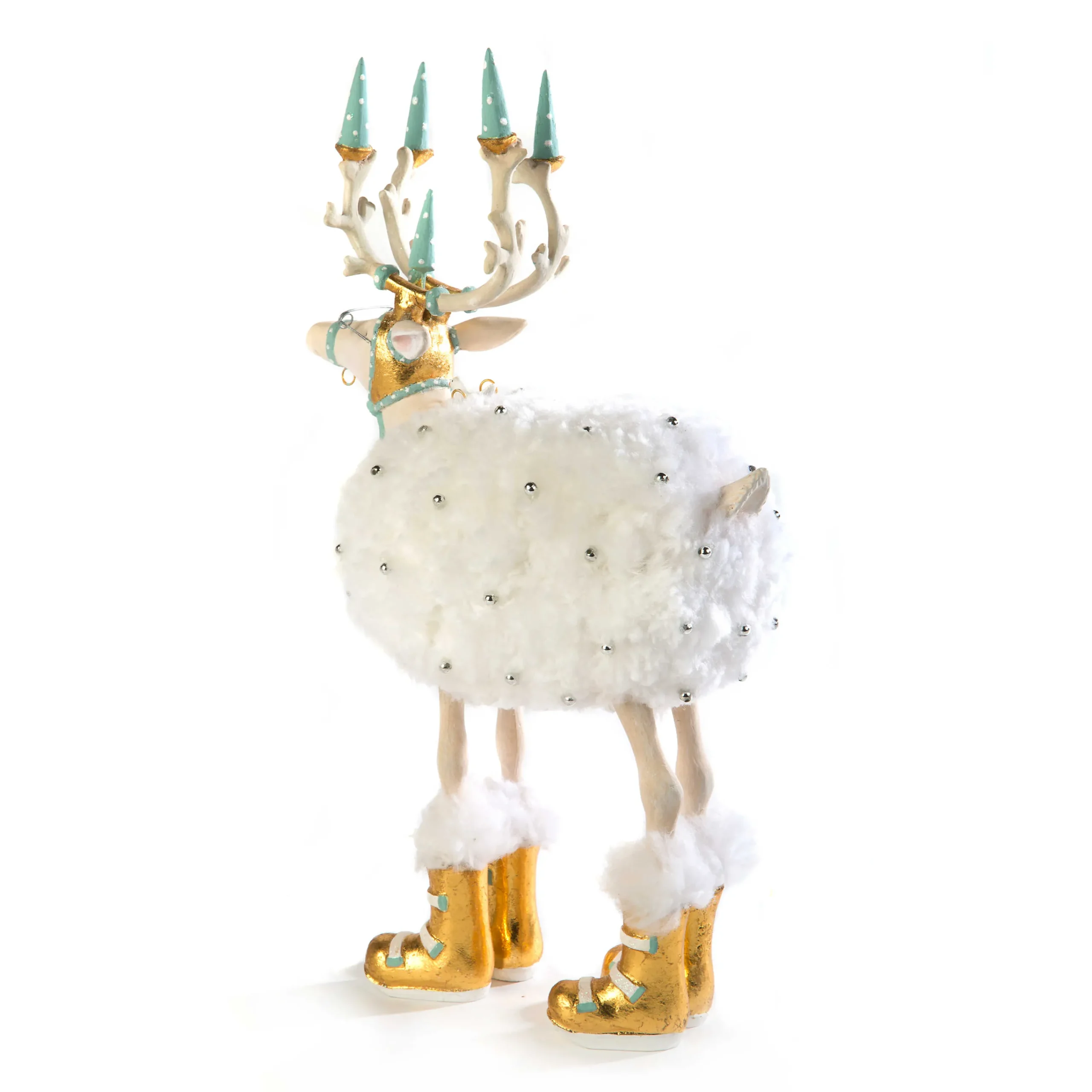 MacKenzie-Childs Patience Brewster Moonbeam Blitzen Reindeer Figure| Holiday|Room Accents
